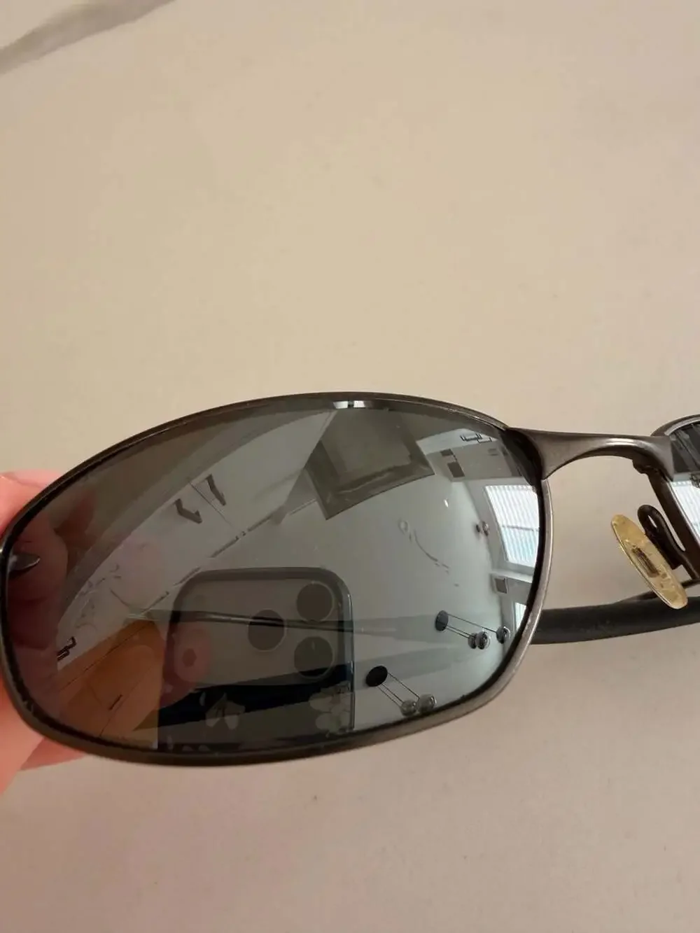 Oakley Whisker 12-849 Polarized Sunglasses Pewter Frame